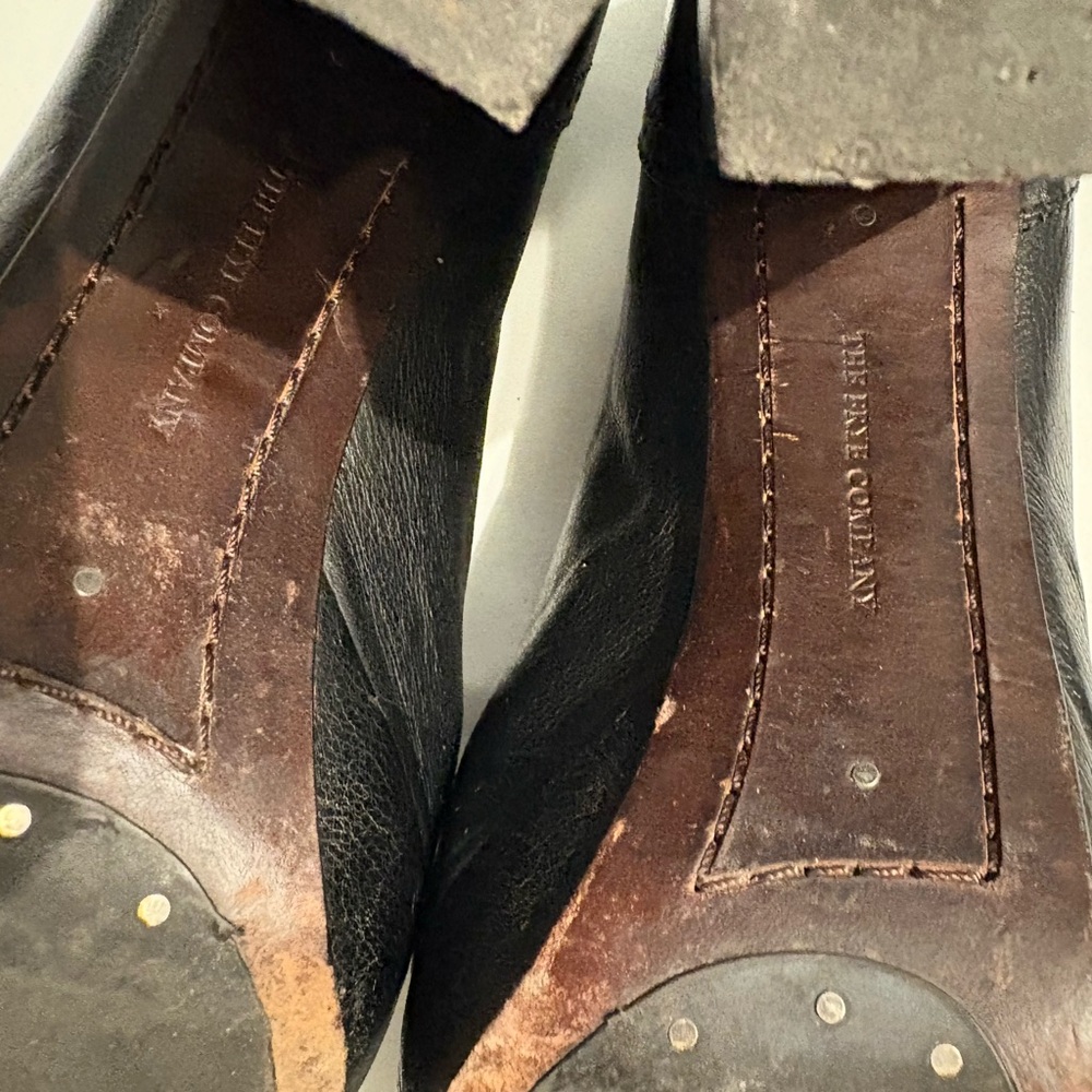 Frye Black Leather Naiya Kiltie Platform Loafers Size 10 - like new - Picture 7 of 10